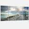 Designart - Vintage Pathway into the Ocean - Sea Bridge Canvas Art Print